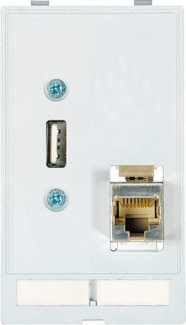 MODLINK MSDD RJ45+USB-A F/F Moduł złącza danych