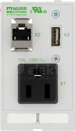 NEMA 5-15R, RJ45, USB Moduł gniazda sieciowego