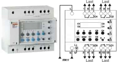 IHP 230VAC 10A 24h/7dni 4k M9 Przełącznik czasowy