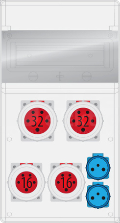 MAX BOX-11S 2x32A/5P 2x16A/5P 2xGS IP65 Rozdzielnica z tworzywa