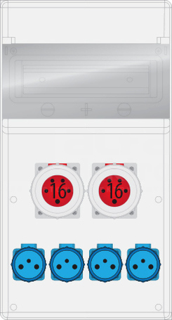 MAX BOX-11S 2x16A/5P 4xGS IP65 Rozdzielnica z tworzywa