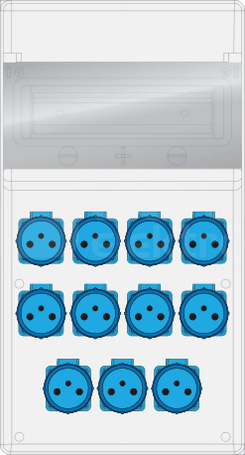 MAX BOX-11S 11xGS IP65 Rozdzielnica z tworzywa