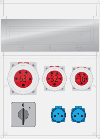 MAX BOX-16S 63/5 32/5 16/5 2x230V IP65 Rozdzielnica z tworzywa