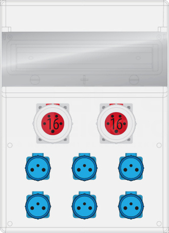 MAX BOX-16S 2x16A/5P IP65 Rozdzielnica z tworzywa