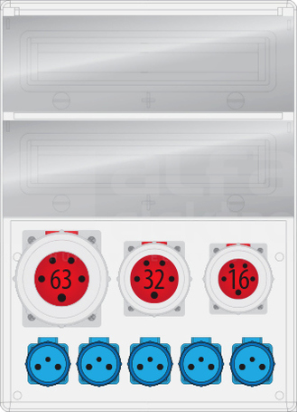 MAX BOX-32S 63/5 32/5 16/5 5xGS IP65 Rozdzielnica z tworzywa