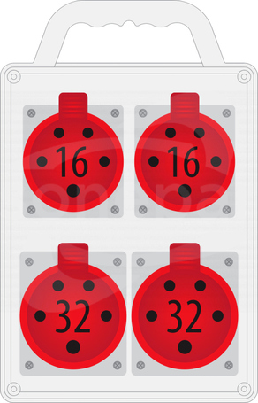 R-BOX SLIM 2x16A/5P 2x32A/5P Rozdzielnica z tworzywa