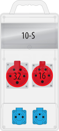 R-BOX SLIM 10S 32A/5P 16A/5P 2xGS +zab Rozdzielnica z tworzywa