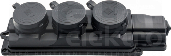 3x2P+Z IP44 czarny Listwa gumowa