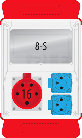R-Box 240 8S 16A/5P 2xGS IP44+PS Rozdzielnica z tworzywa