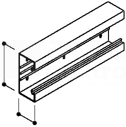 GEK70135 (64x135x2000mm) Kanał podparapetowy czbiały
