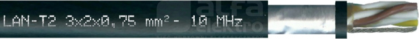LAN T-2 3x2x0,75mm2 linka czarny Przewód teleinformatyczny
