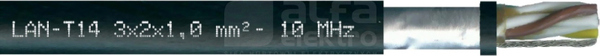 LAN T-14 3x2x1,0mm2 czarny Przewód teleinformatyczny