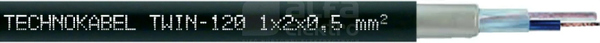 TWIN-120 1x2x0,5 czarny Przewód teleinformatyczny