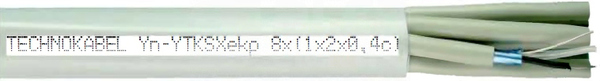 Yn-YTKSXekp 8x(1x2x0,4c) szary Przewód