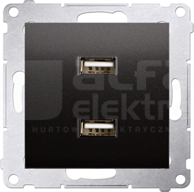 SIMON54 2,1A/5VDC antracyt Ładowarka 2xUSB