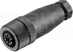 SAIB-5/9-(KV) M12 5P Wtyk żeński prosty