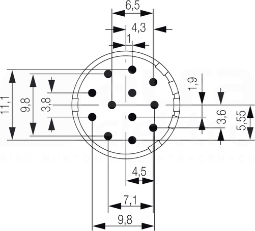 SAI-M23-BE-12-F Złącze wtykowe