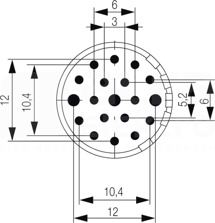 SAI-M23-BE-19-F Złącze wtykowe