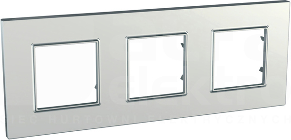 UNICA QUADRO srebrny Ramka 3-krotna