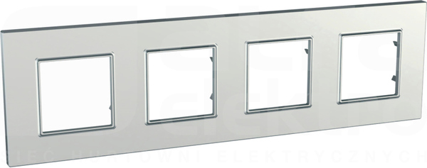 UNICA QUADRO srebrny Ramka 4-krotna