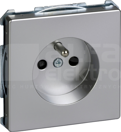 MERTEN DESIGN 2P+Z aluminium Gniazdo sieciowe z przesł.