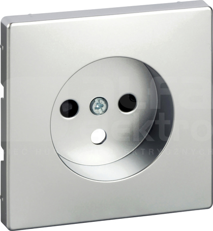 MERTEN DESIGN 2P+Z aluminium Płytka centr.gniazda siec.z przesł.
