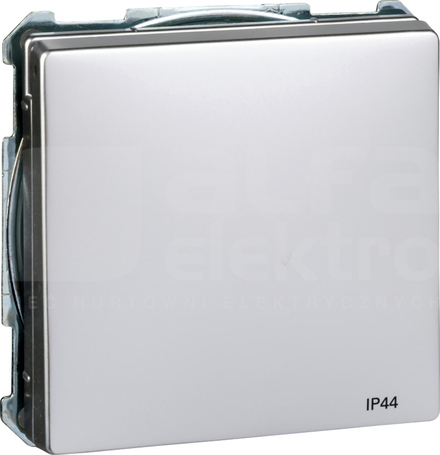 MERTEN DESGIN 2P+Z IP44 aluminium Gniazdo sieciowe z przesł.z klapką