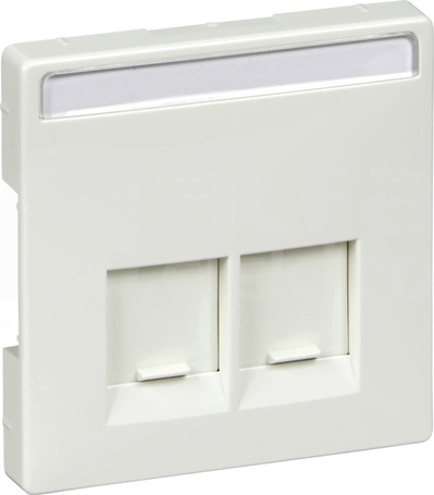 MERTEN DESIGN 2xRJ45 SE biały połysk Płytka centralna gniazda komp.