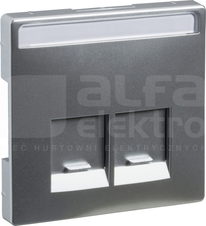 MERTEN DESIGN 2xRJ45 SE aluminium Płytka centralna gniazda komp.