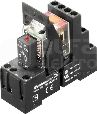 RCMKIT 24VDC 4CO LED GN Zestaw przekaźnikowy
