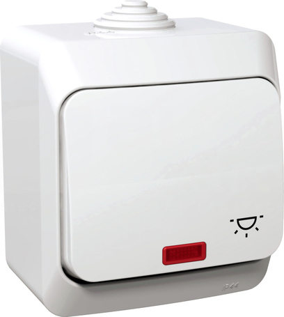 CEDAR PLUS IP44 biały Przycisk światło podśw.