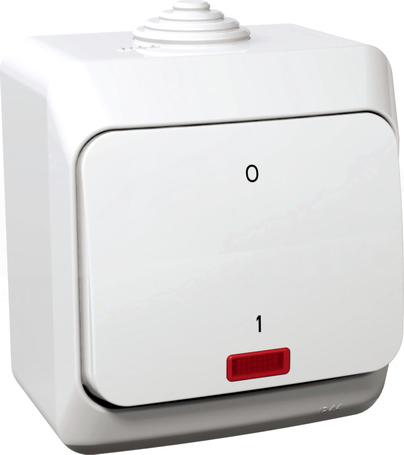 CEDAR PLUS IP44 biały Łącznik 2-biegunowy z podświetleniem