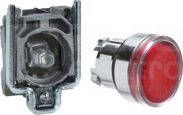 XB4BW34B1 KRYTY GUZIK N/O+N/ CZERWONY PRZYC.PODSW.Z SAMO.POWR.LED