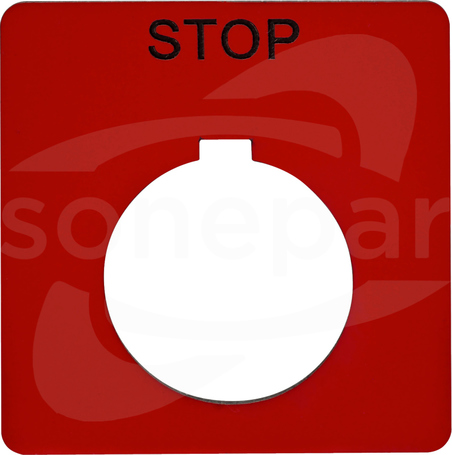 9001KN102RP docisku 30mm oznakowana STOP Legenda