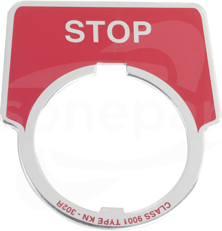 9001KN302 opis STOP czerwona 30 mm Etykieta przycisku