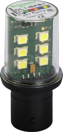 DL1BKB1 24VAC/DC BIAŁY LED migający trzonek BA15d