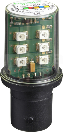 DL1BKB4 24VAC/DC CZERWONY LED MIGAJĄCY TRZONEK BA15d