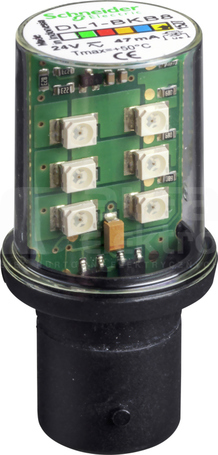 DL1BKB8 24VAC/DC ŻÓŁTY LED MIGAJĄCY TRZONEK BA15d