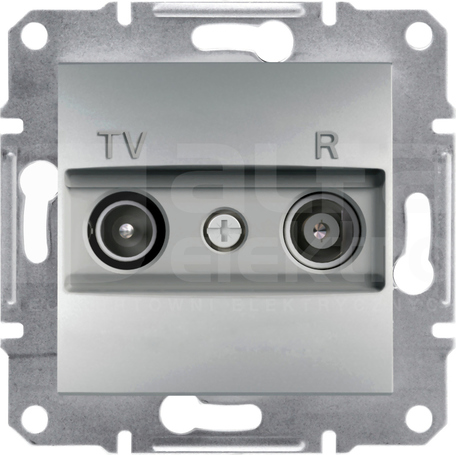 ASFORA 4dB aluminium Gniazdo RTV przelotowe bez ramki
