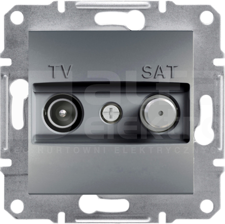 ASFORA 4dB stal Gniazdo TV-SAT przelotowe bez ramki