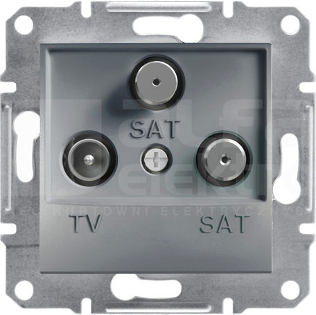 ASFORA 1dB stalowy Gniazdo TV-SAT-SAT końcowe bez ramki