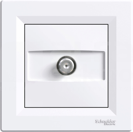 ASFORA biały Gniazdo SAT przelotowe z ramką