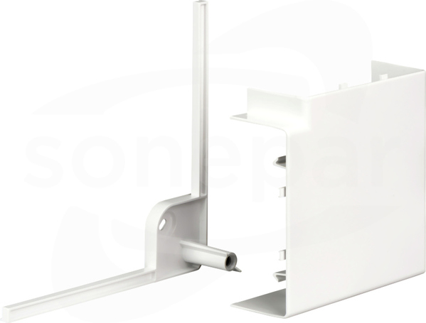 ISM10303P 90° - 140 x 55mm - PC/ABS - biel polarna Kolanko