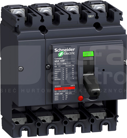 NSX100F 4P 100A BEZ ZABEZP. WYŁĄCZNIK COMPACT 36kA