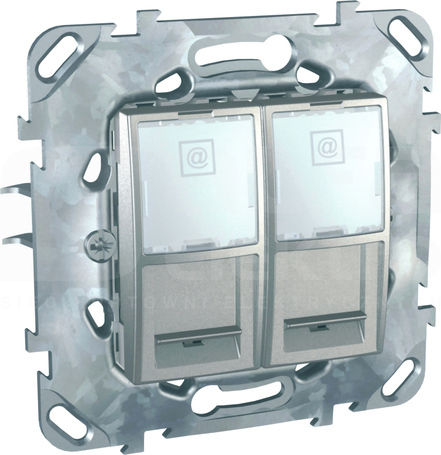 UNICA PLUS 2xRJ45 aluminium Płytka komputerowa