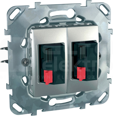 UNICA TOP aluminium Gniazdo głośnikowe 2x