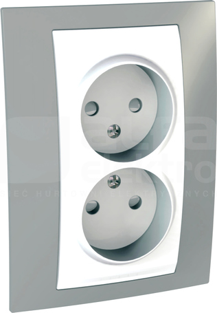 UNICA PLUS 2x2P szary alabaster Gniazdo sieciowe z przesł.