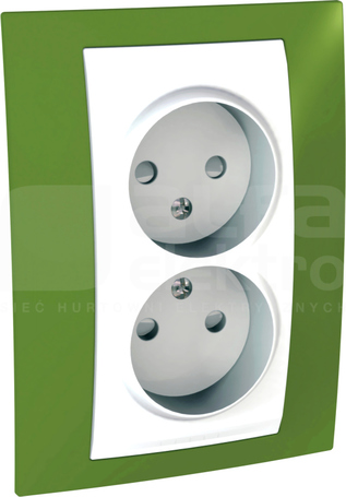 UNICA PLUS 2x2P zieleń pistacjowa Gniazdo sieciowe z przesł.