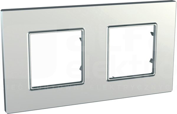 UNICA QUADRO srebrny Ramka 2-krotna