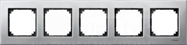 MERTEN M-ELEGANCE srebrny plat. Ramka 5-krotna metal